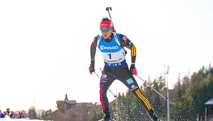 Philipp Nawrath schie&szlig;t perfekt, kann aber in der Loipe nicht mithalten.