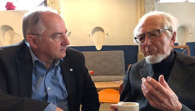 Josip Juratovic mit Erhard Eppler im Januar 2019 bei einer Begegnung in Künzelsau. Foto: privat Josip Juratovic mit Erhard Eppler im Januar 2019 bei einer Begegnung in Künzelsau. Foto: privat