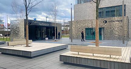 Zwei neue Store-Konzepte der Schwarz-Gruppe starten in einen Testlauf auf dem Bildungscampus Heilbronn: shop.box und collect.box.
Foto: Heiko Fritze