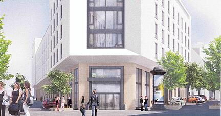 So sieht in einer Visualisierung der geplante Hotel-Neubau aus.
Fotos: Archiv