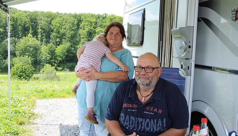Walter und Barbara Andreas aus Donauw&ouml;rth urlauben in Hohenlohe.