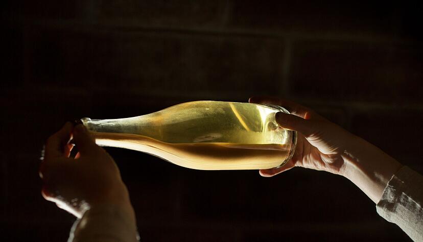 Damit es ein zweites Mal gärt, kommt bei der Champagner-Methode ein Hefedepot in die Schaumweinflasche. Damit es ein zweites Mal gärt, kommt bei der Champagner-Methode ein Hefedepot in die Schaumweinflasche.