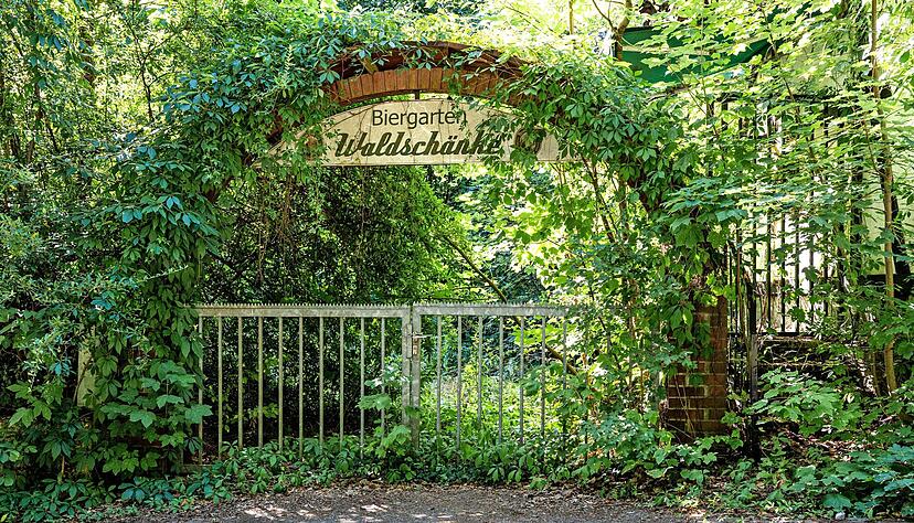 Grün ergreift Besitz von der Waldschänke und vom Biergarten. Grün ergreift Besitz von der Waldschänke und vom Biergarten.