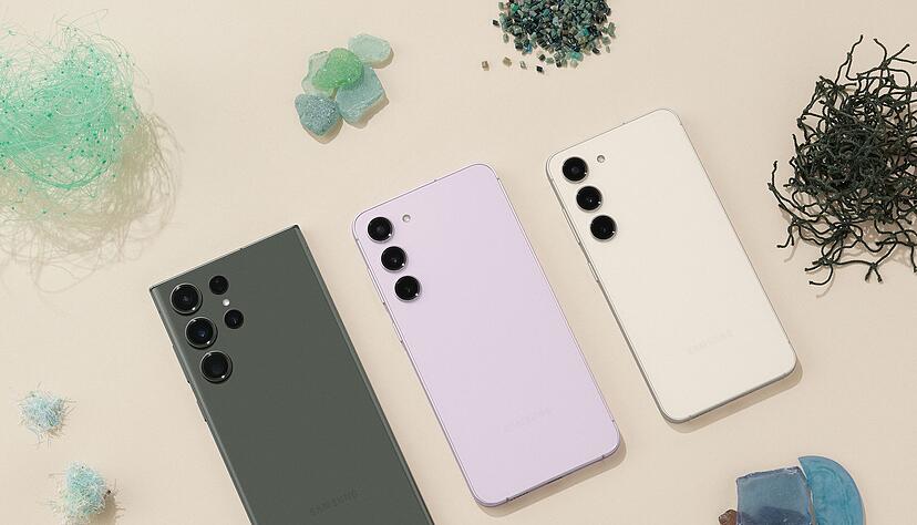 Zum Themendienst-Bericht vom 1. Februar 2023: Neues Trio von Samsung: Das S23 Ultra (l-r), das S23+ und das S23.