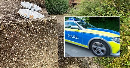 Spurensicherer der Kriminalpolizei sollen auch diese Müllcontainer vor dem Mehrfamilienhaus-Komplex in Lauffen durchsucht haben. Im dortigen Wohnhaus wurde der tote Säugling gefunden.