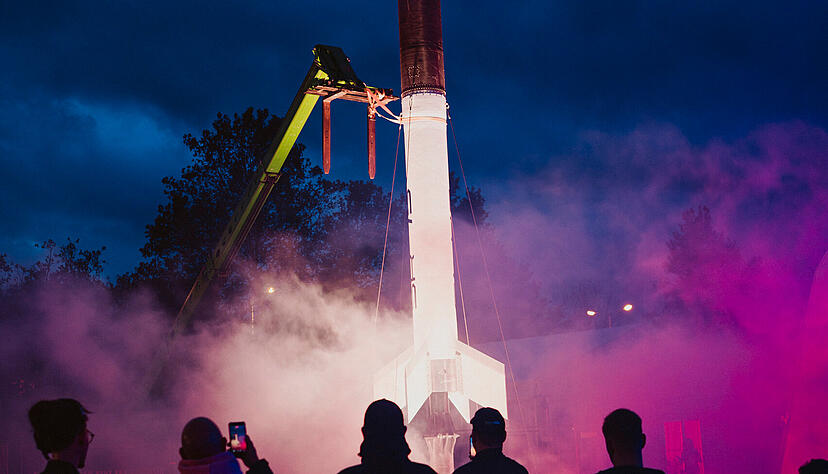 Ein Highlight f&uuml;r Besucher: Die Rakete des Start-ups HyImpulse aus Neuenstadt.