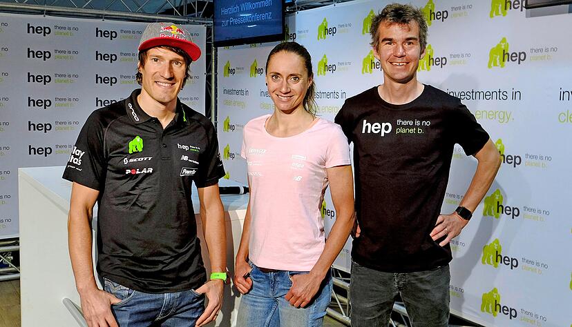 Sportliches Trio: Sebastian Kienle (links), Laura Philipp und Arne Gabius.

Foto: Dennis Mugler