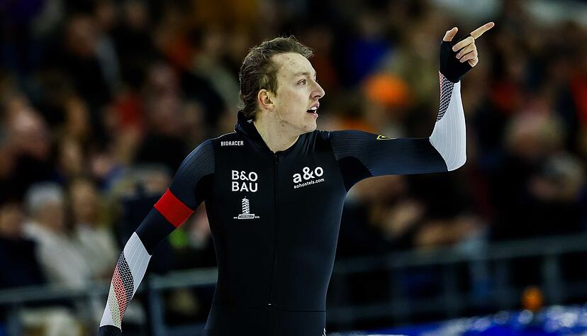 Finn Sonnekalb belegte beim Eisschnelllauf-Weltcup in Hamar über die 1.500 Meter den vierten Platz. (Archivbild) Finn Sonnekalb belegte beim Eisschnelllauf-Weltcup in Hamar über die 1.500 Meter den vierten Platz. (Archivbild)