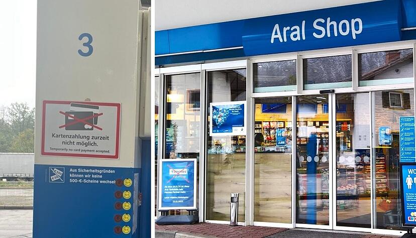 Am Sonntag wurde bei der Aral-Tankstelle an der A6 bei Bad Rappenau kurzzeitig keine Kartenzahlungen angenommen. (Fotomontage)