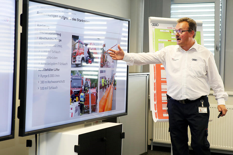 Unwetter-&Uuml;bung Feuerwehr Bad Friedrichshall mit Neckarsulm und Werksfeuerwehr Audi
