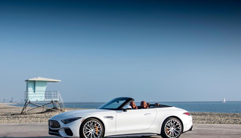 Sonnentage mit Stern: Die neueste Generation des Sportwagens SL will Mercedes ab dem Frühjahr auf die Straße bringen. Sonnentage mit Stern: Die neueste Generation des Sportwagens SL will Mercedes ab dem Frühjahr auf die Straße bringen.