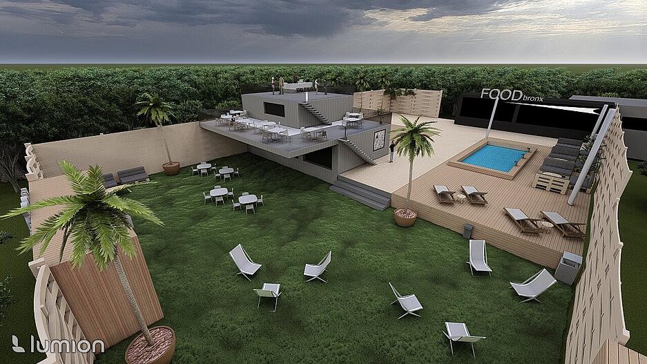 Auch ein Pool gehört zu dem Konzept des Citybeach.