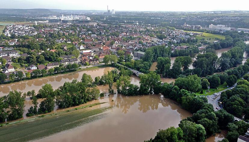 Auch am Kocher zeigt sich das Hochwasser.