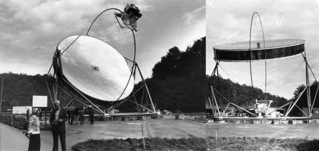 Ein Sonnenkraftwerk nimmt im Oktober 1984 auf dem Gelände der DFVLR seinen Probebetrieb auf. Der Prototyp eines Sonnenspiegels ist Teil eines deutsch-saudischen Forschungsprojektes. 7,5 Millionen Mark Entwicklungskosten stecken in dem Solarkraftwerk. Ein Sonnenkraftwerk nimmt im Oktober 1984 auf dem Gelände der DFVLR seinen Probebetrieb auf. Der Prototyp eines Sonnenspiegels ist Teil eines deutsch-saudischen Forschungsprojektes. 7,5 Millionen Mark Entwicklungskosten stecken in dem Solarkraftwerk.