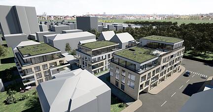 Die Visualisierung zeigt, wie es beim Alten Friedhof an der Weinsberger Straße später aussehen wird.
Foto: Neufeld