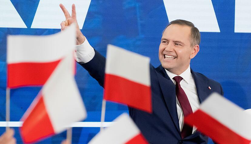 Karol Nawrocki von der nationalkonservativen PiS landete in der ersten Runde von Polens Präsidentenwahl auf dem zweiten Platz. In der Stichwahl wird er gegen Trzaskowski antreten. (Foto aktuell) Karol Nawrocki von der nationalkonservativen PiS landete in der ersten Runde von Polens Präsidentenwahl auf dem zweiten Platz. In der Stichwahl wird er gegen Trzaskowski antreten. (Foto aktuell)