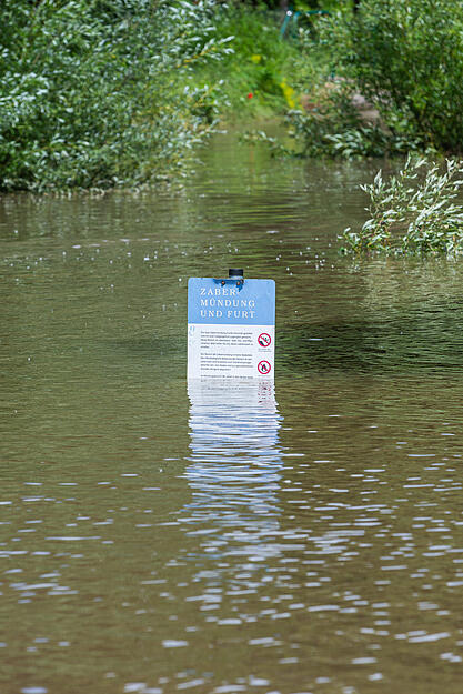 Neckar bei Lauffen führt Hochwasser