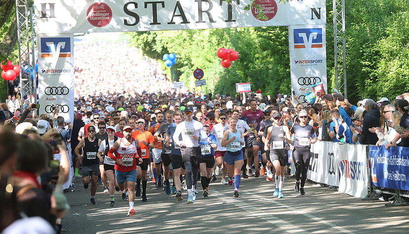 Rund 7000 Läufer verteilt auf mehrere Distanzen liefen mit vollem Elan am Heilbronner Trollinger-Marathon am Sonntag, dem 11. Mai 2025.