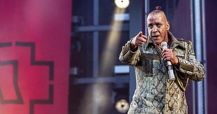 Till Lindemann, Frontsänger von Rammstein, im Berliner Olympiastadion.