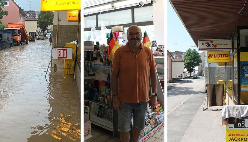 Eleftherios Krimitzas, Inhaber von Christel's Lädle in Biberach, war von dem Unwetter unmittelbar betroffen.