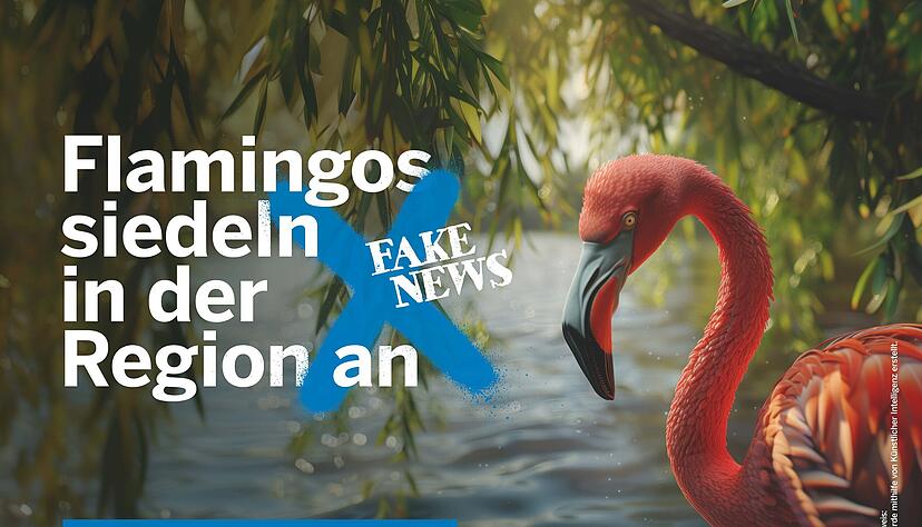 Flamingos siedeln sich in der Region an: ein Teil der auffälligen Werbekampagne.