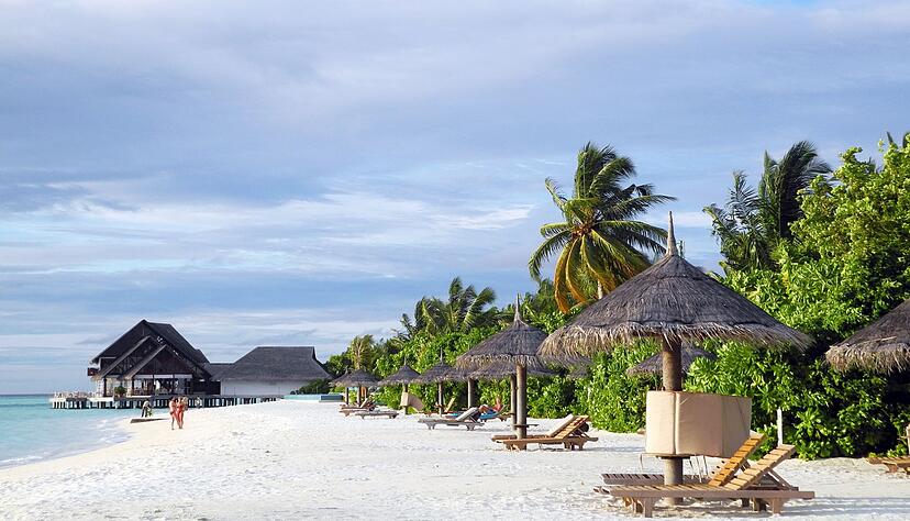 Strand, Meer, Palmen - und sonst fast nichts: Die Malediven sind ein klassisches Flitterwochen-Traumziel.