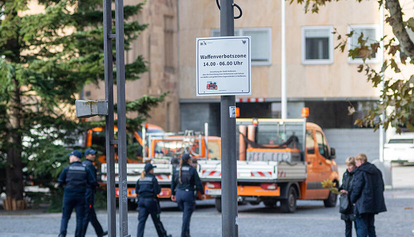 In Heilbronn gilt wie hier am Marktplatz zeitweise eine Messer- und Waffenverbotszone.