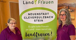 Ingrid Wolf (links) und Dorothee Haas bilden mit Karin Spohrer (nicht auf dem Bild) das Vorstandsteam der Landfrauen Cleversulzbach-Stein.
Foto: Katharina Müller