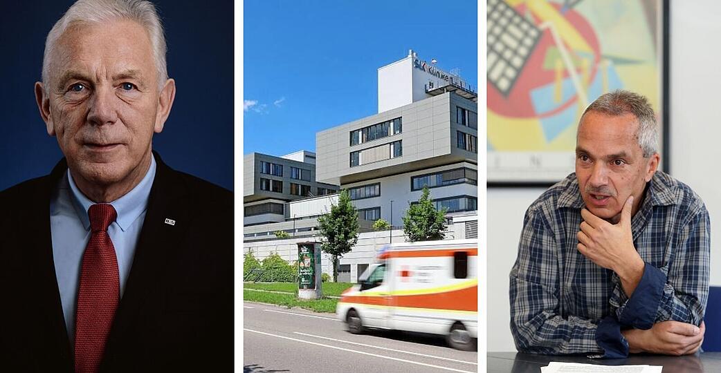 Der Betriebsratschef der SLK-Kliniken, Jens Mohr (rechts), widerspricht den Aussagen des Heilbronner OBs.