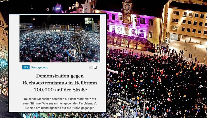 Auf Facebook kursiert nach der Berichterstattung zur Demo in Heilbronn eine gefälschte Stimme.de-Meldung.