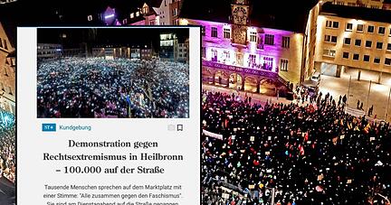 Auf Facebook kursiert nach der Berichterstattung zur Demo in Heilbronn eine gefälschte Stimme.de-Meldung.
