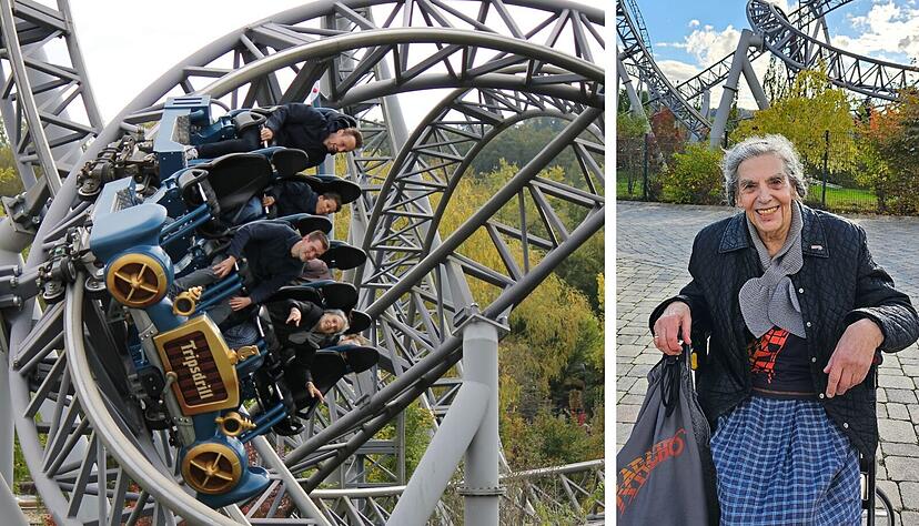 Selbst mit 85 Jahren scheut Ursel Dees keinen Looping. Deshalb wird sie in Tripsdrill liebevoll "Karacho-Ursel" genannt.