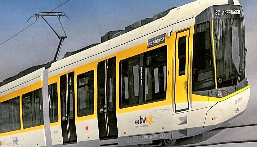 Solche Stadtbahnz&uuml;ge mit elektrischem Antrieb vom Typ VDV Tram-Train k&auml;men auf der reaktivierten Kochertalbahn zum Einsatz. Sie haben 93 Sitz- und 136 Stehpl&auml;tze.