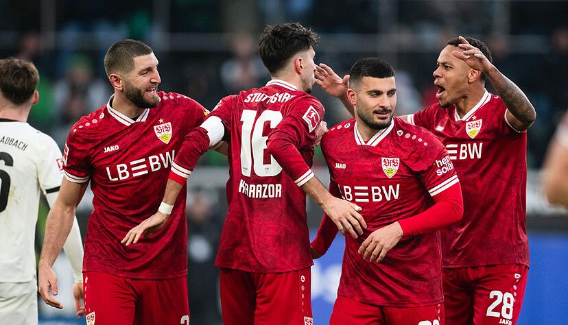 Der VfB Stuttgart jubelt auch in M&ouml;nchengladbach.