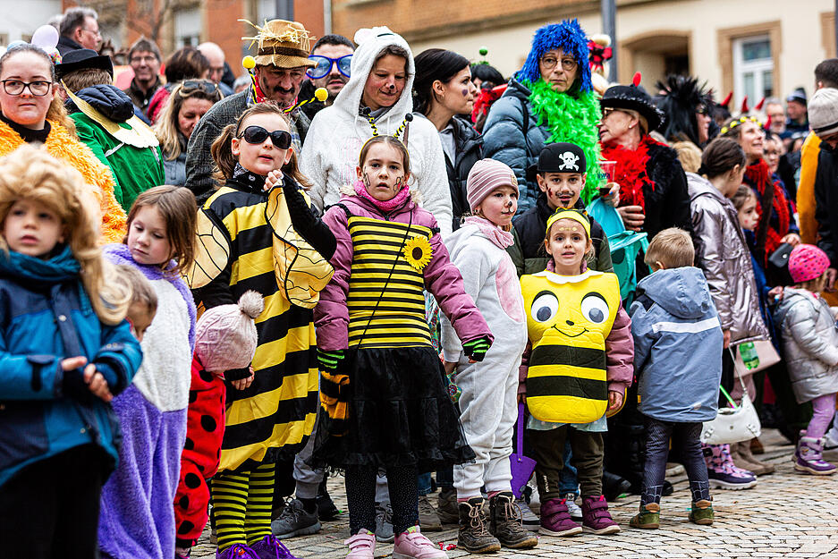 Faschings-Fans beim Leiergassenumzug in Eppingen