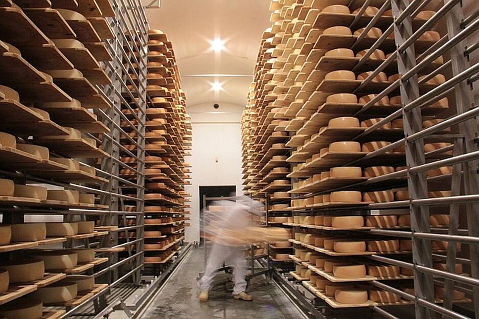 Ziegelgew&ouml;lbe bieten ein ideales Klima f&uuml;r die Reifung von K&auml;se &ndash; so wie hier bei der Dorfk&auml;serei Geifertshofen in B&uuml;hlerzell (Landkreis Schw&auml;bisch Hall).