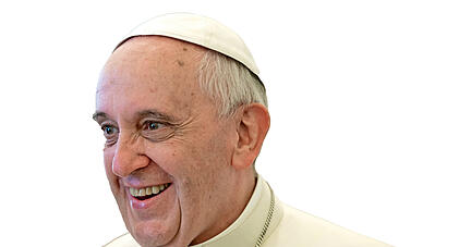 Papst Franziskus hat nicht immer was zu Lachen, aber der Schalk sitzt ihm im Nacken.
Foto: dpa Papst Franziskus hat nicht immer was zu Lachen, aber der Schalk sitzt ihm im Nacken.
Foto: dpa