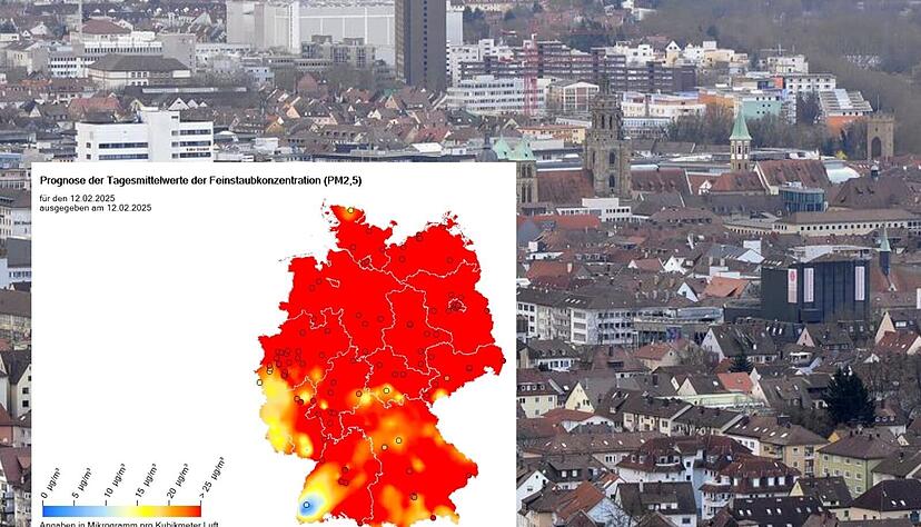 Aktuell liegt die gefährliche Feinstaubbelastung (PM2,5) in weiten Teilen Deutschlands über dem Grenzwert.