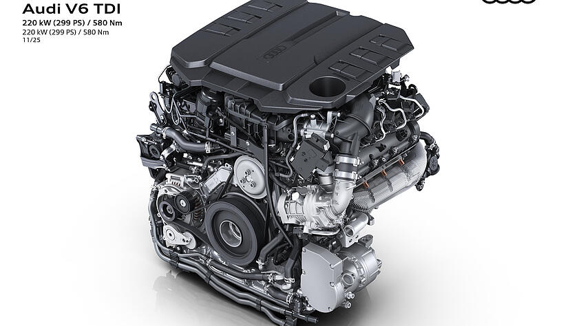 Der neue Sechszylinderdiesel von Audi wurde in Neckarsulm entwickelt, er leistet 220 kW/299 PS und verfügt über eine aufwendige Technik.