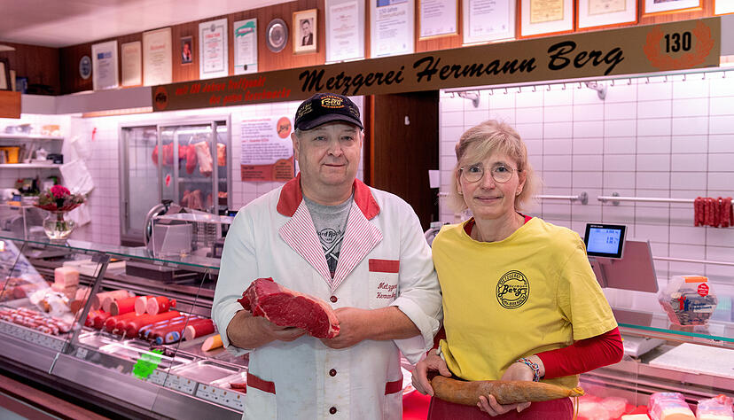 Hermann und Silke Berg müssen ihre Metzgerei in Heilbronn-Biberach aufgeben.