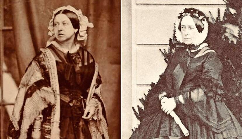 Feodora (rechts) ist die Halbschwester der Queen Victoria. Feodora heiratet Ernst zu Hohenlohe-Langenburg, der viel Macht und Einfluss hatte. Feodora starb 1872, Victoria 29 Jahre später.