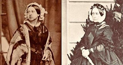 Feodora (links) ist die Halbschwester der Queen Victoria. Feodora heiratet Ernst zu Hohenlohe-Langenburg, der viel Macht und Einfluss hatte. Feodora starb 1872, Victoria 29 Jahre später.
