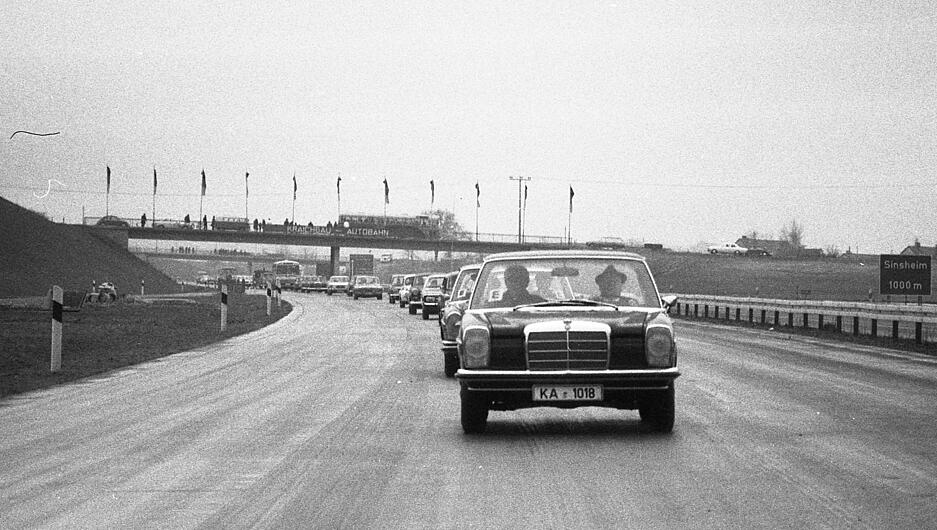 Eröffnung der Autobahn A6 , auch Neckarlinie genannt, am 10. Dezember 1968