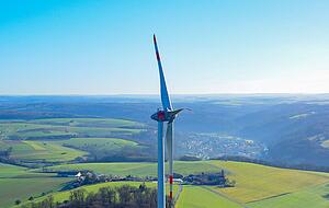 Windpark Harth&auml;user Wald Drohnenaufnahme von der Anlage bei Sindringen