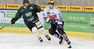 Eetu Santanen (rechts) trägt nach seinem Intermezzo bei den Heilbronner Falken vorerst  wieder das Trikot der HEC Eisbären in der Baden-Württemberg-Liga.