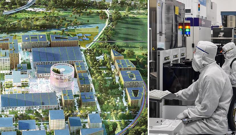 Der Innovation Park Artificial Intelligence (Ipai, links) in Heilbronn darf sich auf die Ansiedlung des hochkarätigen Chipforschungszentrums Imec (rechts) freuen. Der Innovation Park Artificial Intelligence (Ipai, links) in Heilbronn darf sich auf die Ansiedlung des hochkarätigen Chipforschungszentrums Imec (rechts) freuen.