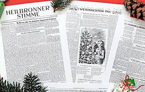 Heiligabend-Ausgabe 1946: Fotos gab es damals keine in dem Blatt mit sechs Seiten. Eine Zeichnung mit Kindern am Christbaum musste genügen. Foto: Dennis Mugler Heiligabend-Ausgabe 1946: Fotos gab es damals keine in dem Blatt mit sechs Seiten. Eine Zeichnung mit Kindern am Christbaum musste genügen. Foto: Dennis Mugler