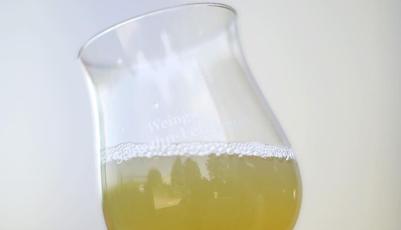 Weil Hefeteilchen wie kleine Federchen durchs Glas schweben und den Most leicht milchig eintr&uuml;ben, wird der &laquo;beginnende&raquo; Wein Federwei&szlig;er genannt.