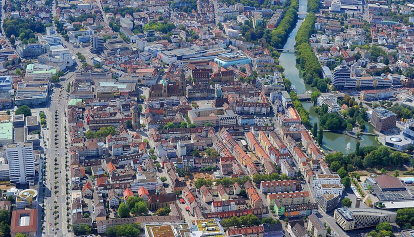 Die Innenstadt von Heilbronn ist überschaubar. Die größten Veränderungen hat es in den Randbereichen gegeben. Foto: Kuhnle Die Innenstadt von Heilbronn ist überschaubar. Die größten Veränderungen hat es in den Randbereichen gegeben. Foto: Kuhnle