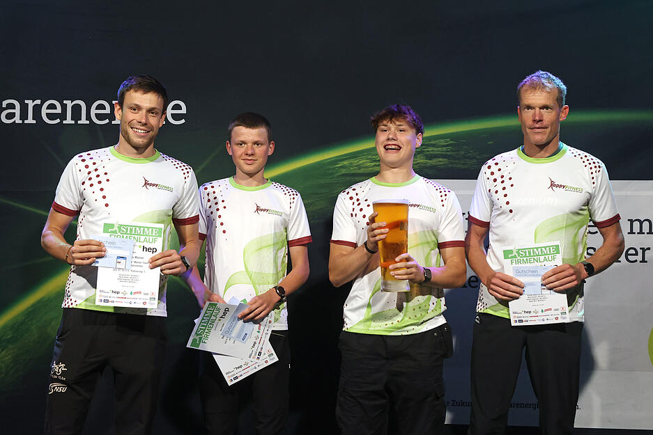Firmenlauf 2023, Siegerehrung "Happy Fitness Männer"